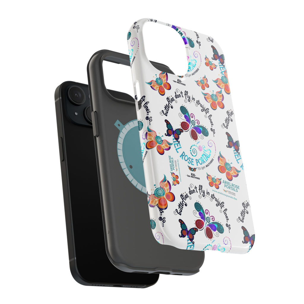 Butterfly Pattern Magnetic Phone Case — "How Butterflies Fly" Ariel Rose Portals Design