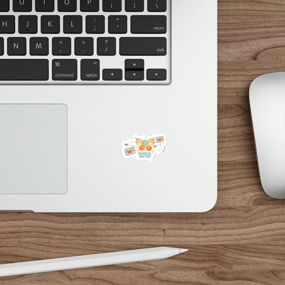 Magical Nectar Die-Cut Sticker — Colorful Butterfly & Honeycomb Design