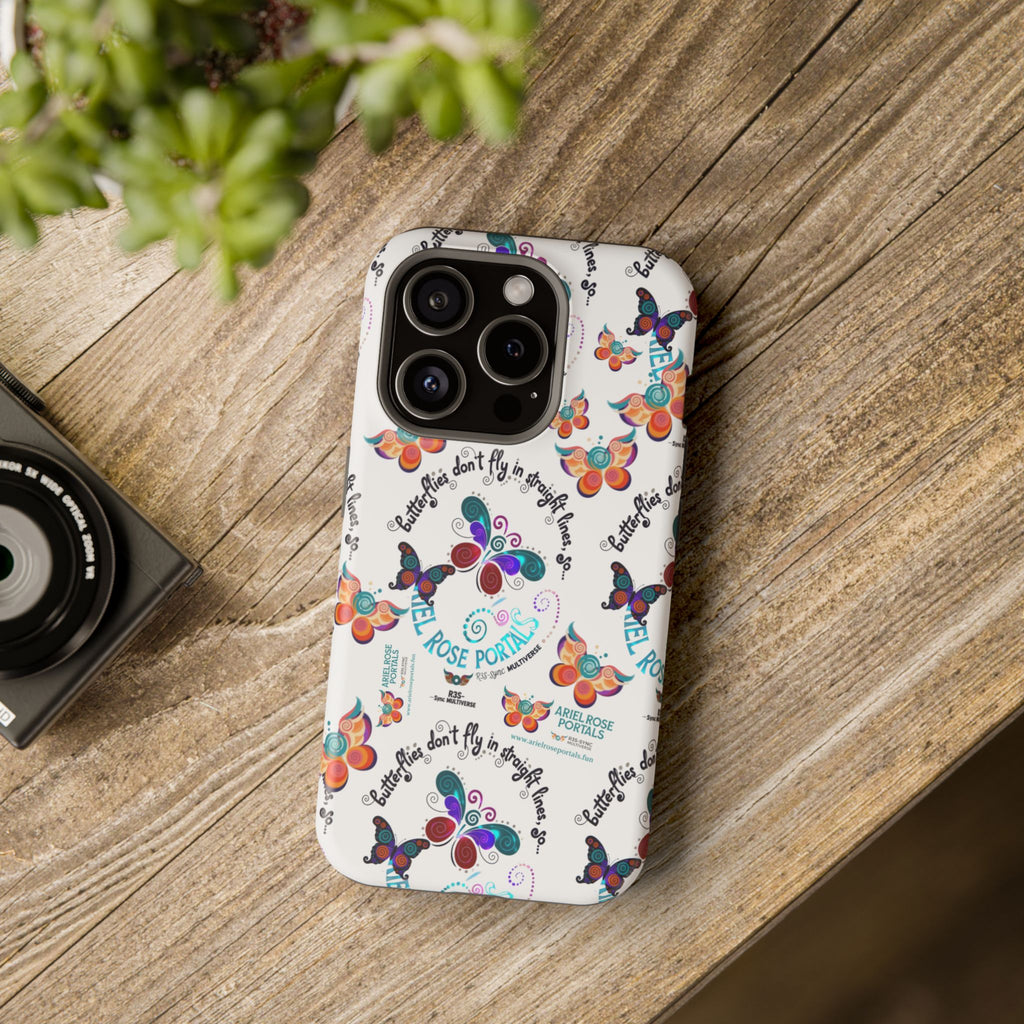 Butterfly Pattern Magnetic Phone Case — "How Butterflies Fly" Ariel Rose Portals Design