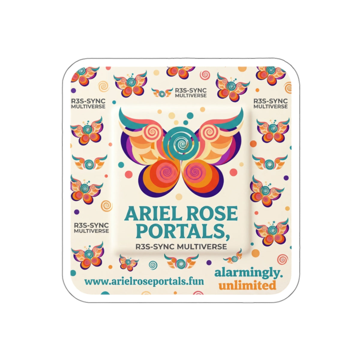 Ariel Rose Portals Playful Bandage Die-Cut Sticker — Square 'Big Bandaid' Design