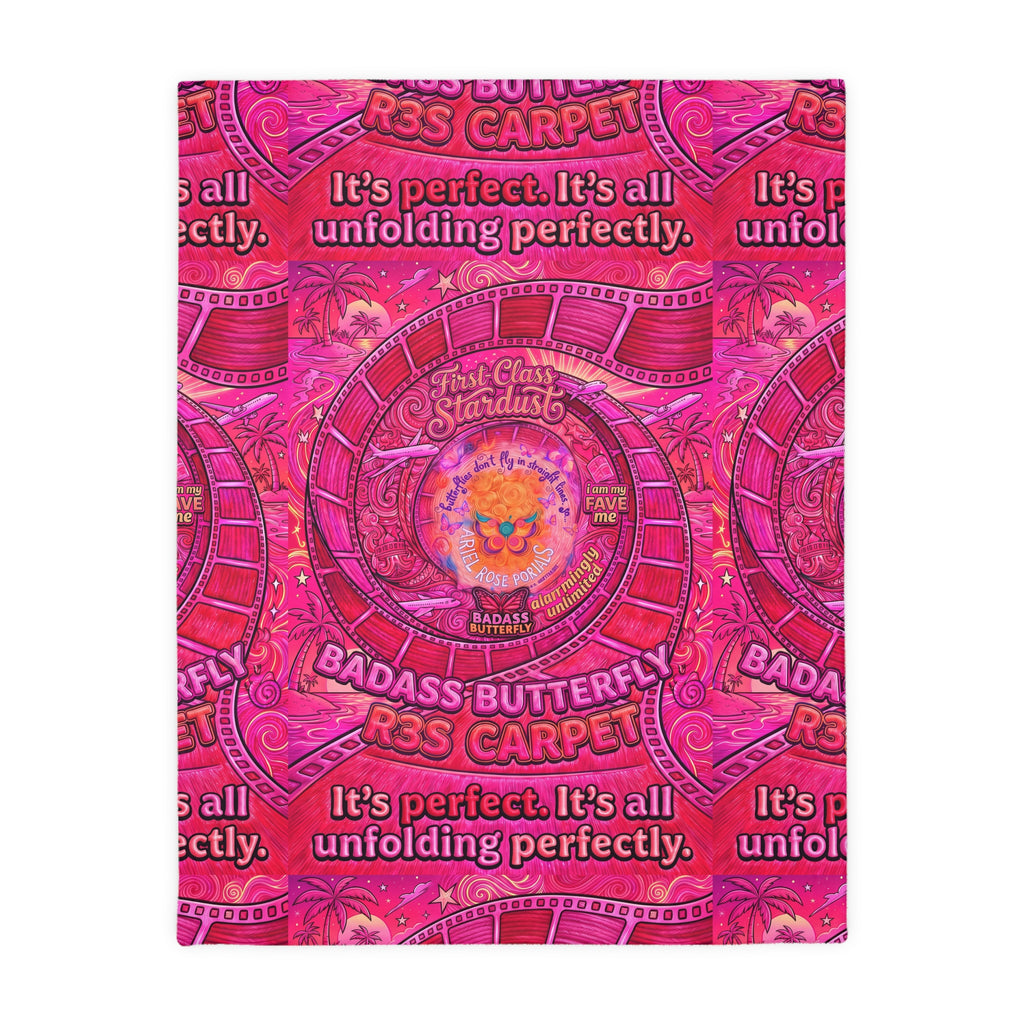 Badass Butterfly R3s-Carpet Pink Velveteen Blanket — "It's perfect. It's all unfolding perfectly."