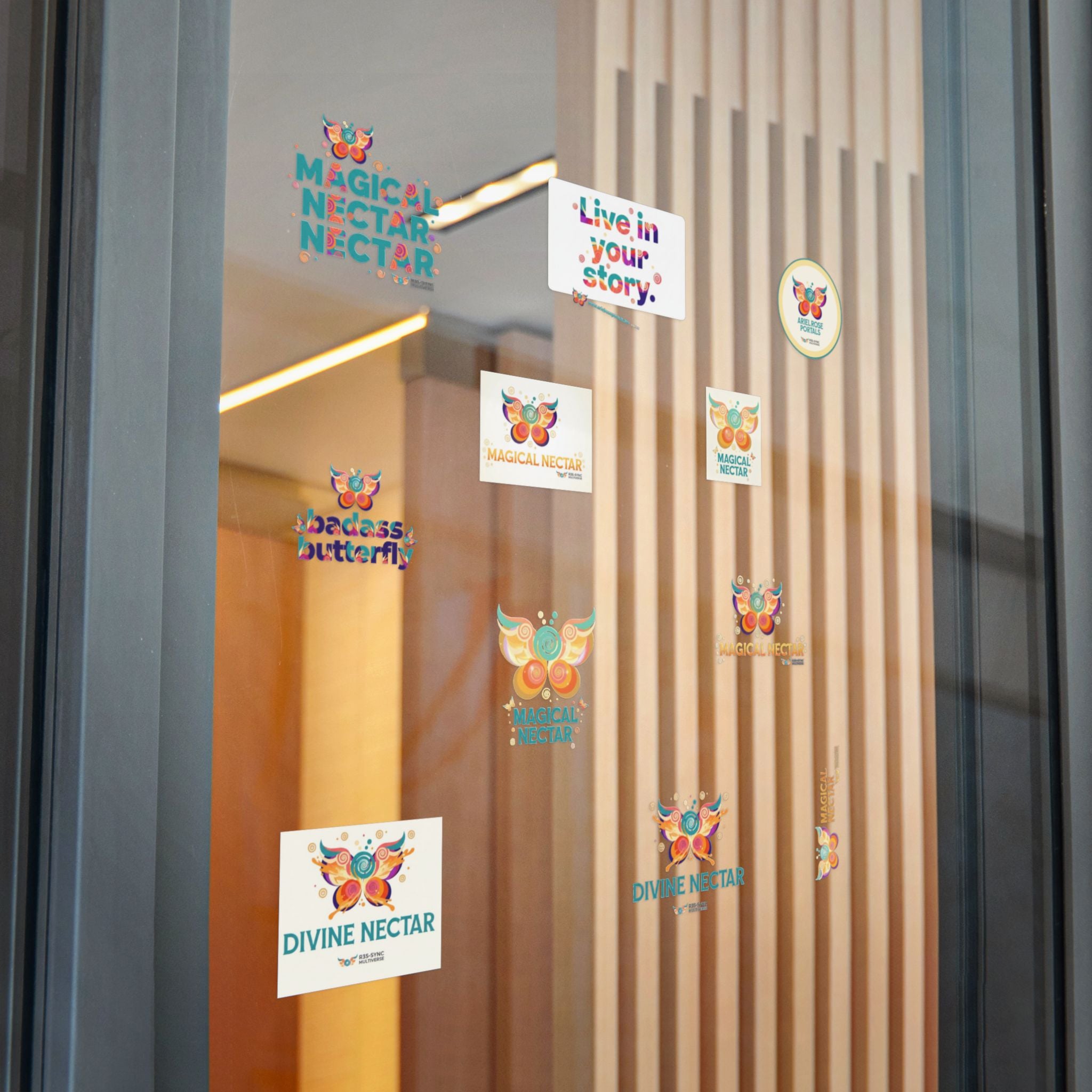 Divine Nectar Butterfly Sticker Pack — Die-Cut DTF Waterproof Water-Bottle Outdoor Permanent Stickers (Live in Your Story)