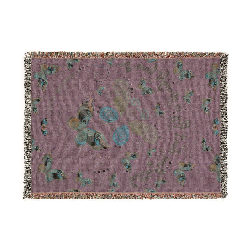 First Class Stardust Butterfly Woven Blanket — Throw for Living Room & Bedroom