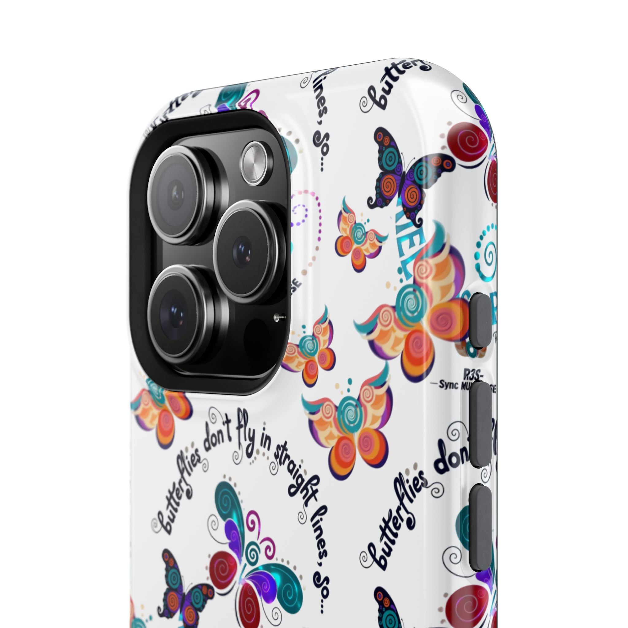 Butterfly Pattern Magnetic Phone Case — "How Butterflies Fly" Ariel Rose Portals Design