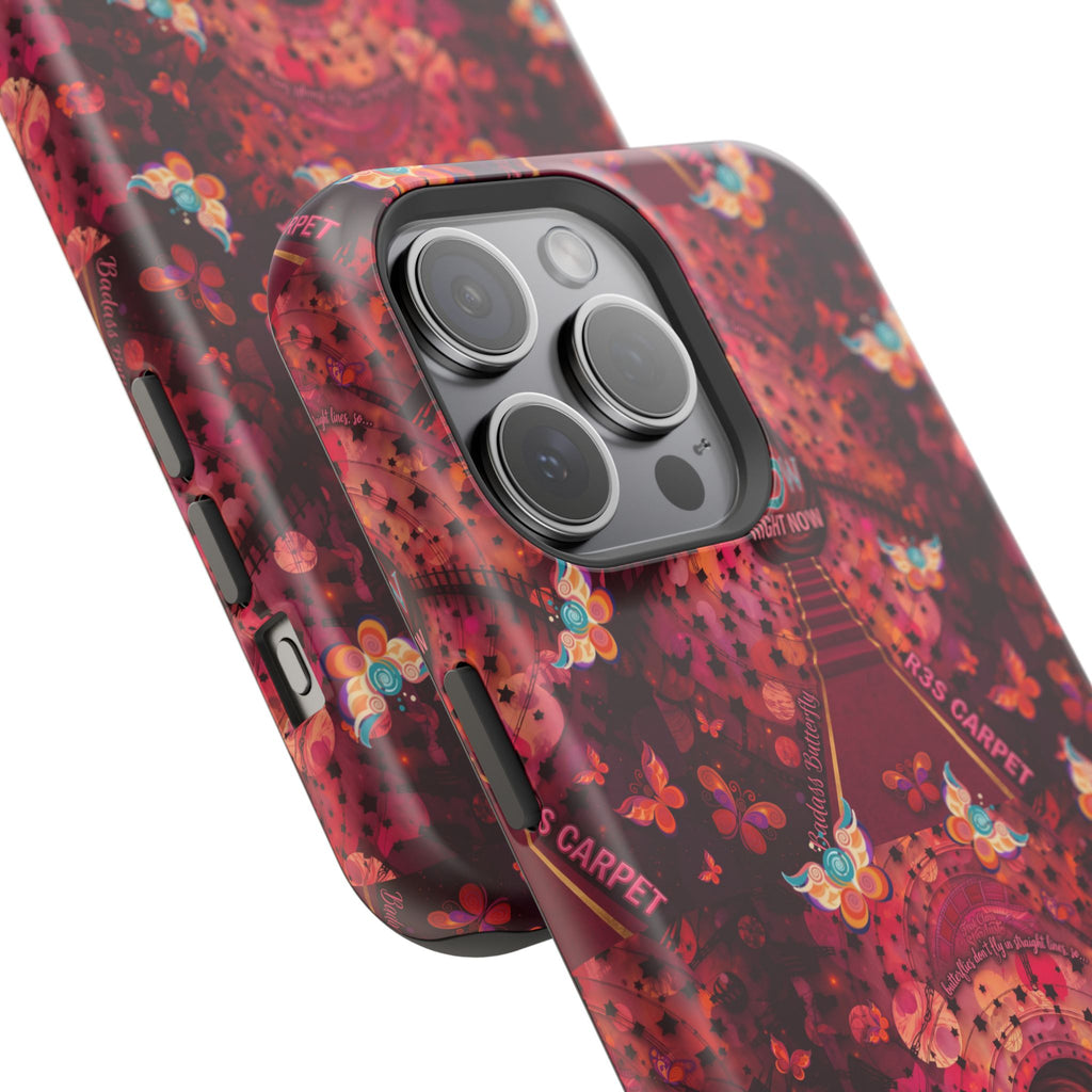 R3S-Carpet Worthy Magnetic Impact-Resistant Phone Case – Butterfly Kaleidoscope Now First-Class Stardust Collection
