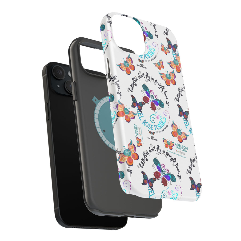 Butterfly Pattern Magnetic Phone Case — "How Butterflies Fly" Ariel Rose Portals Design