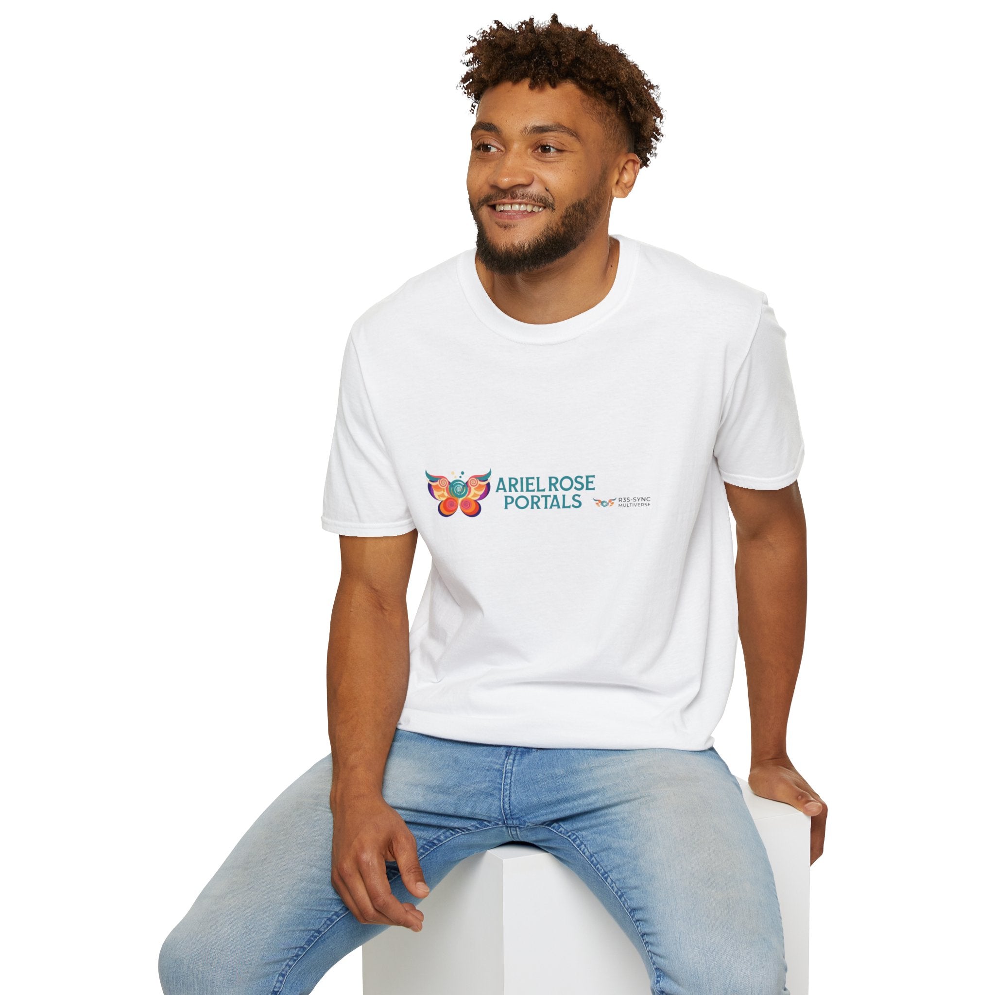T-Shirt con graffetta a farfalla Portal — Maglietta con logo Ariel Rose Portals