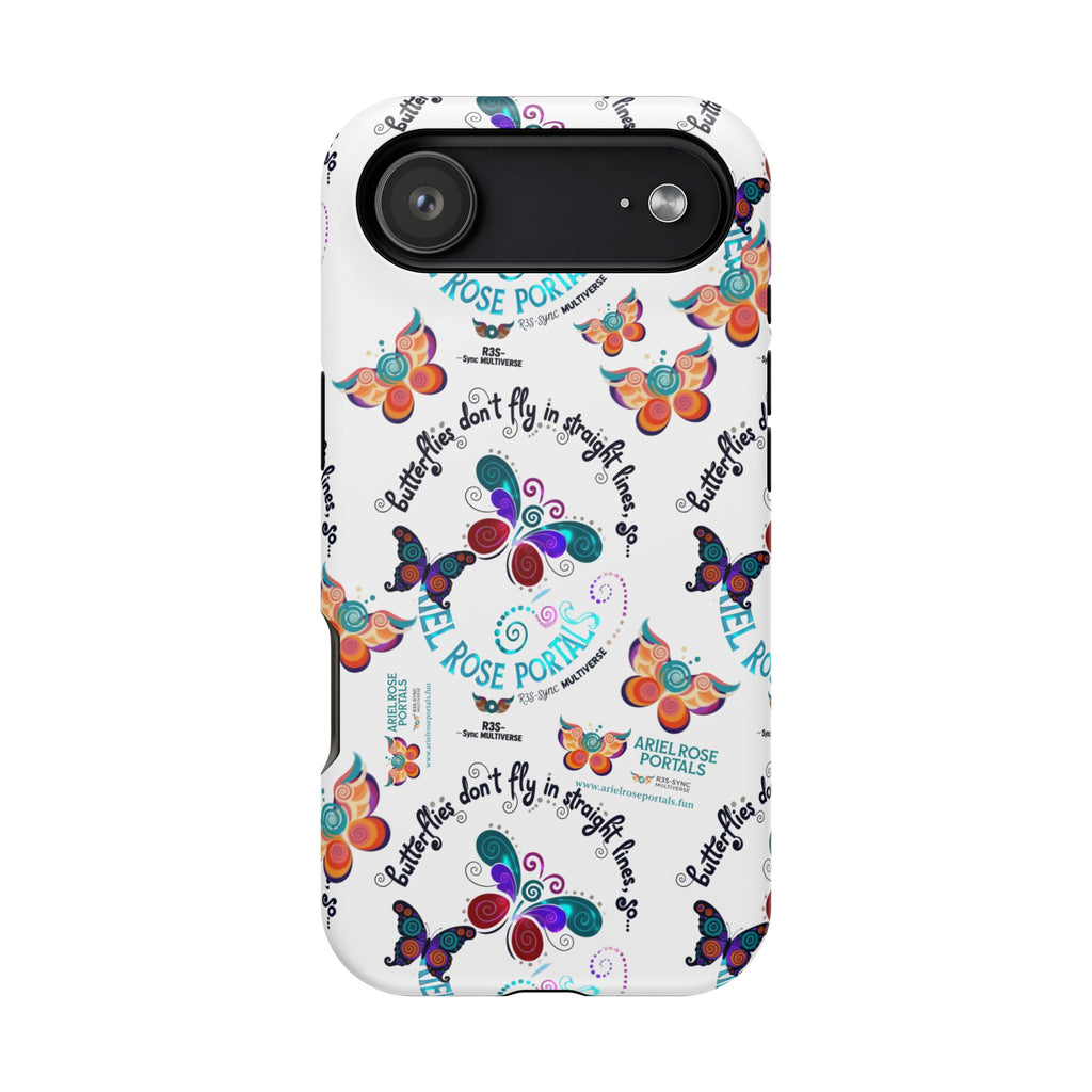 Butterfly Pattern Magnetic Phone Case — "How Butterflies Fly" Ariel Rose Portals Design