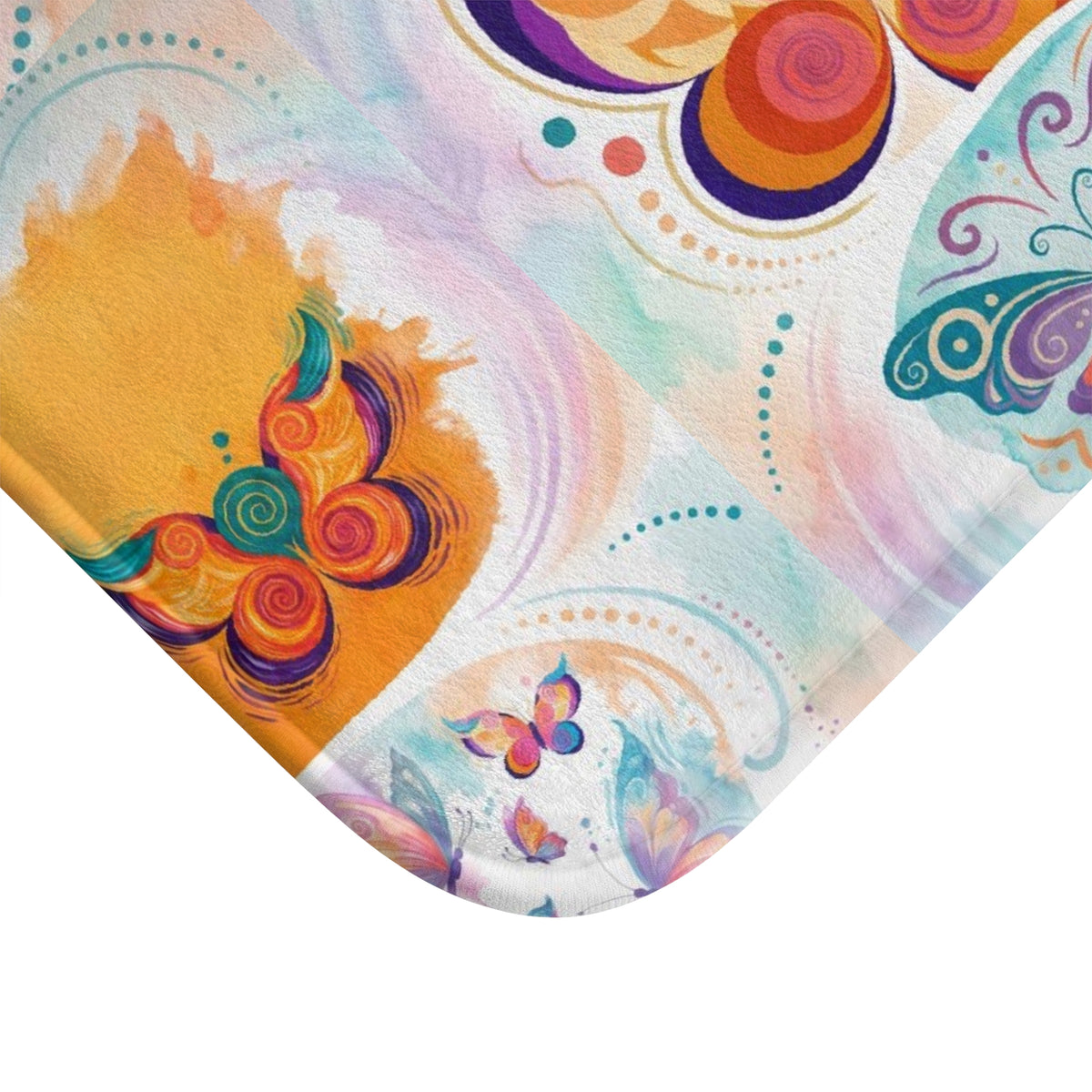 Butterfly Pattern Bath Mat — Colorful First Class Stardust Collection Magical Portal Rug™️