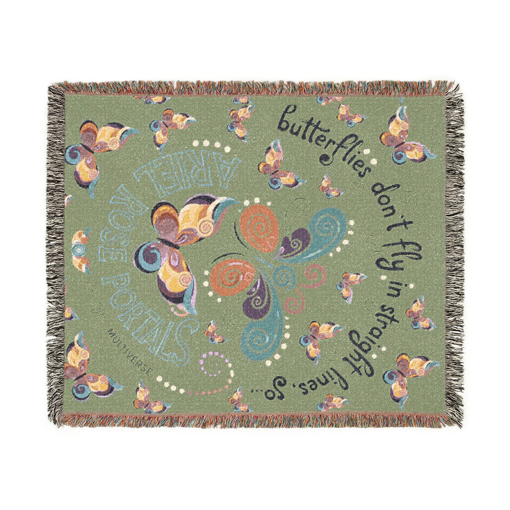 First Class Stardust Butterfly Woven Blanket — Throw for Living Room & Bedroom