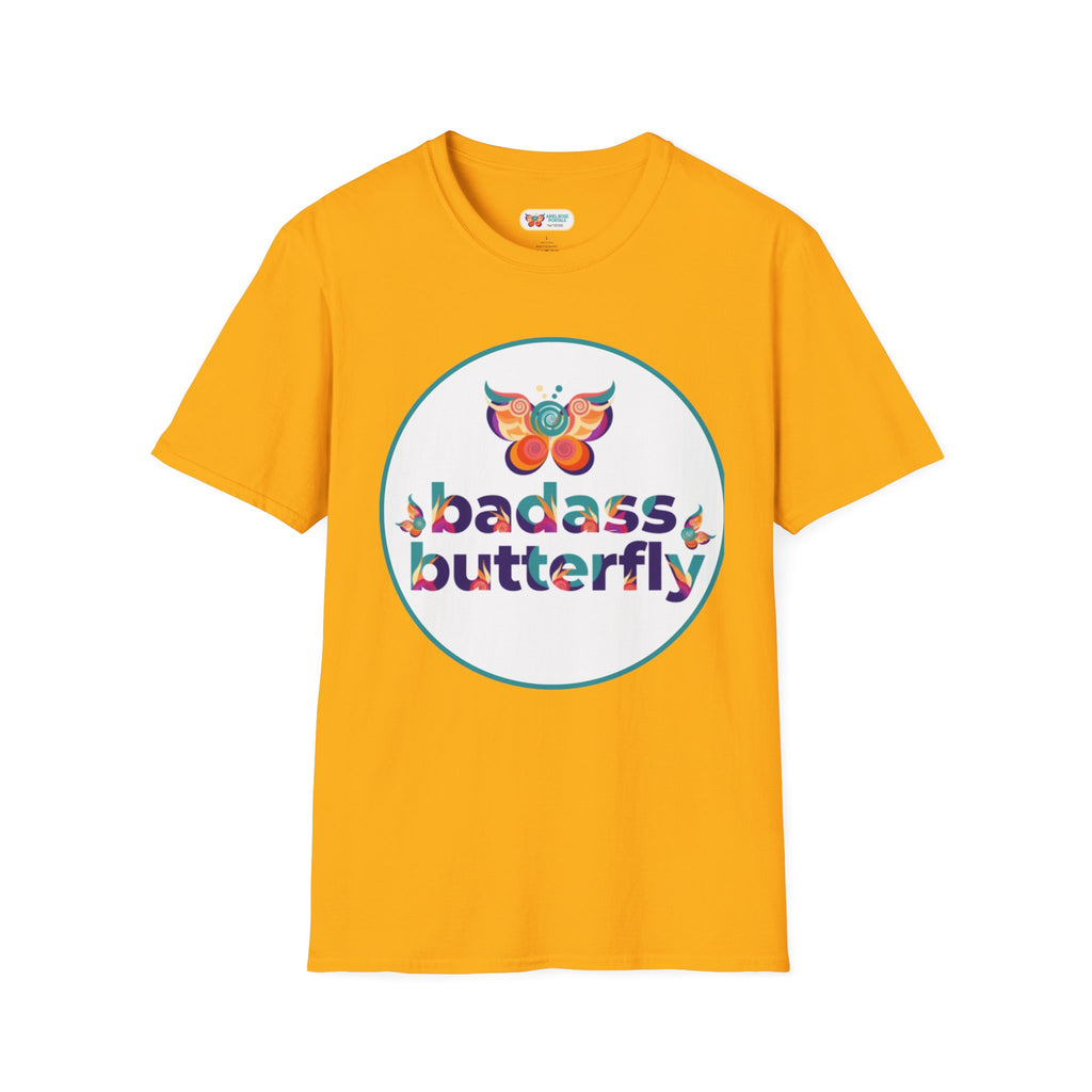 Maglietta "Badass Butterfly Sticker" — Ariel Rose Portals Variant in Stile Sticker