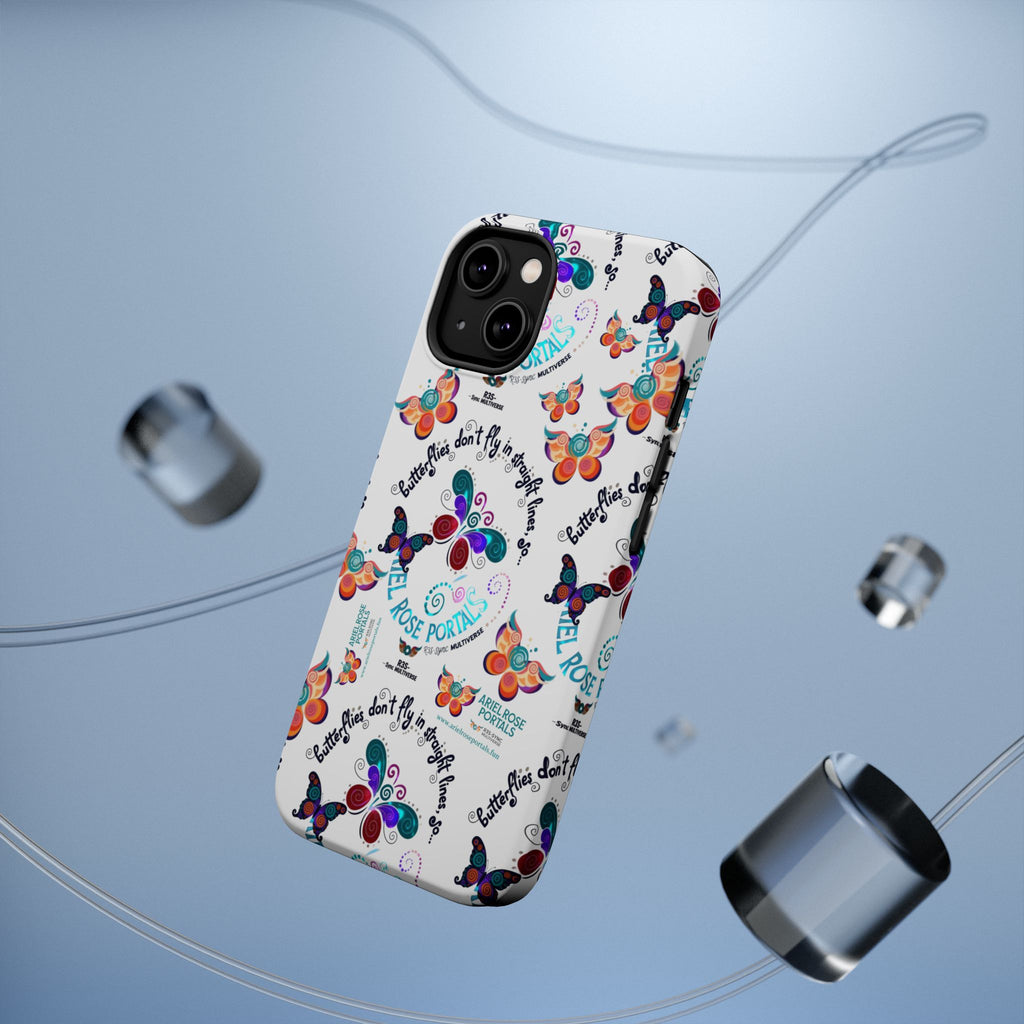 Butterfly Pattern Magnetic Phone Case — "How Butterflies Fly" Ariel Rose Portals Design
