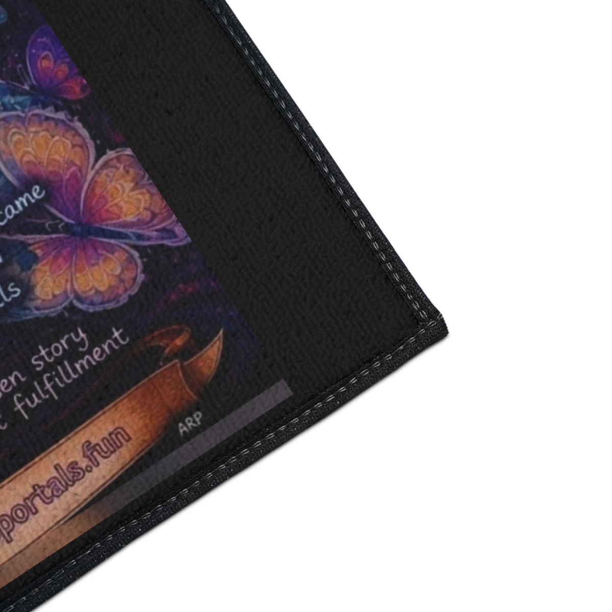 Heavy-Duty Floor Mat — Colorful Inspirational Butterfly Quote Rug