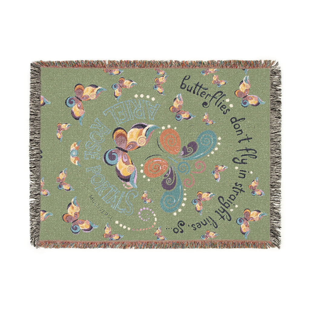 First Class Stardust Butterfly Woven Blanket — Throw for Living Room & Bedroom