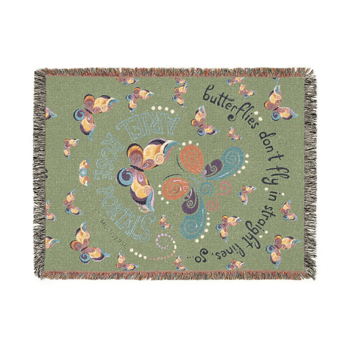 First Class Stardust Butterfly Woven Blanket — Throw for Living Room & Bedroom