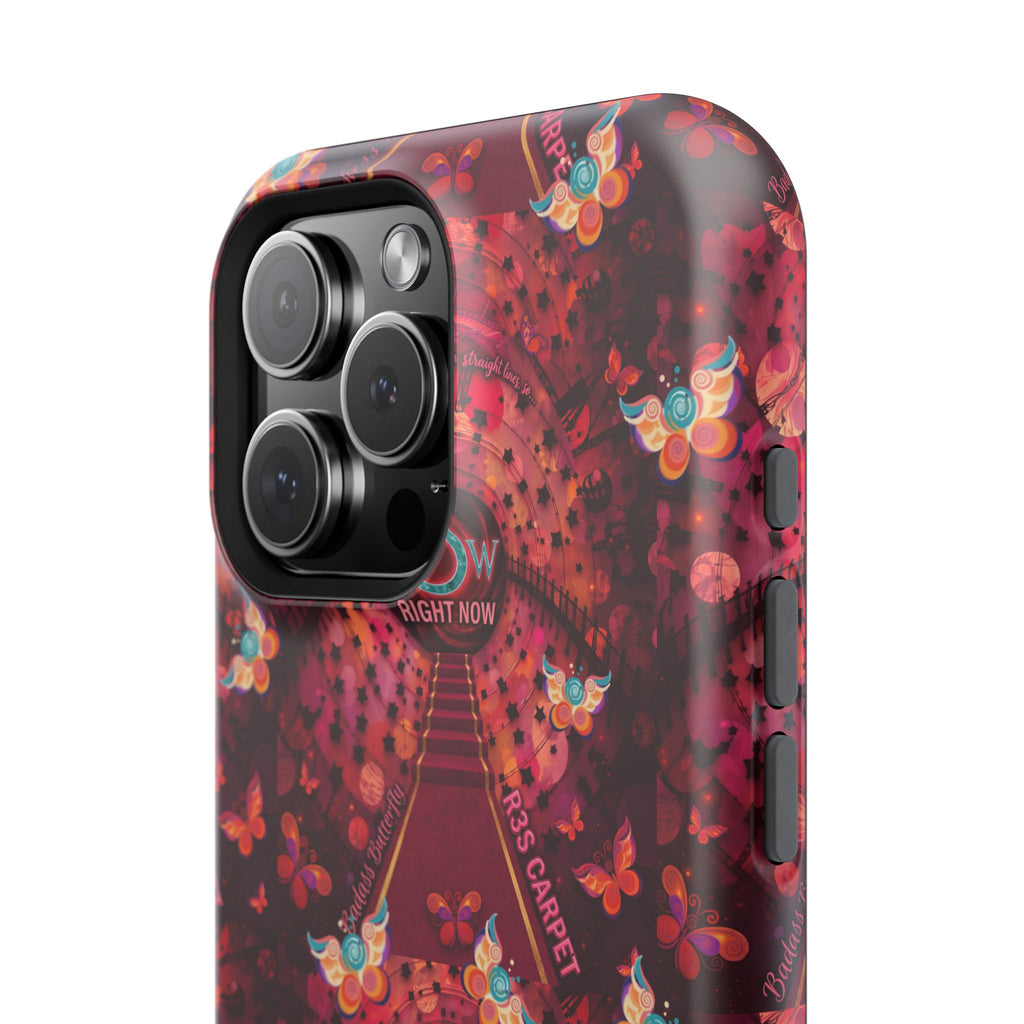 R3S-Carpet Worthy Magnetic Impact-Resistant Phone Case – Butterfly Kaleidoscope Now First-Class Stardust Collection