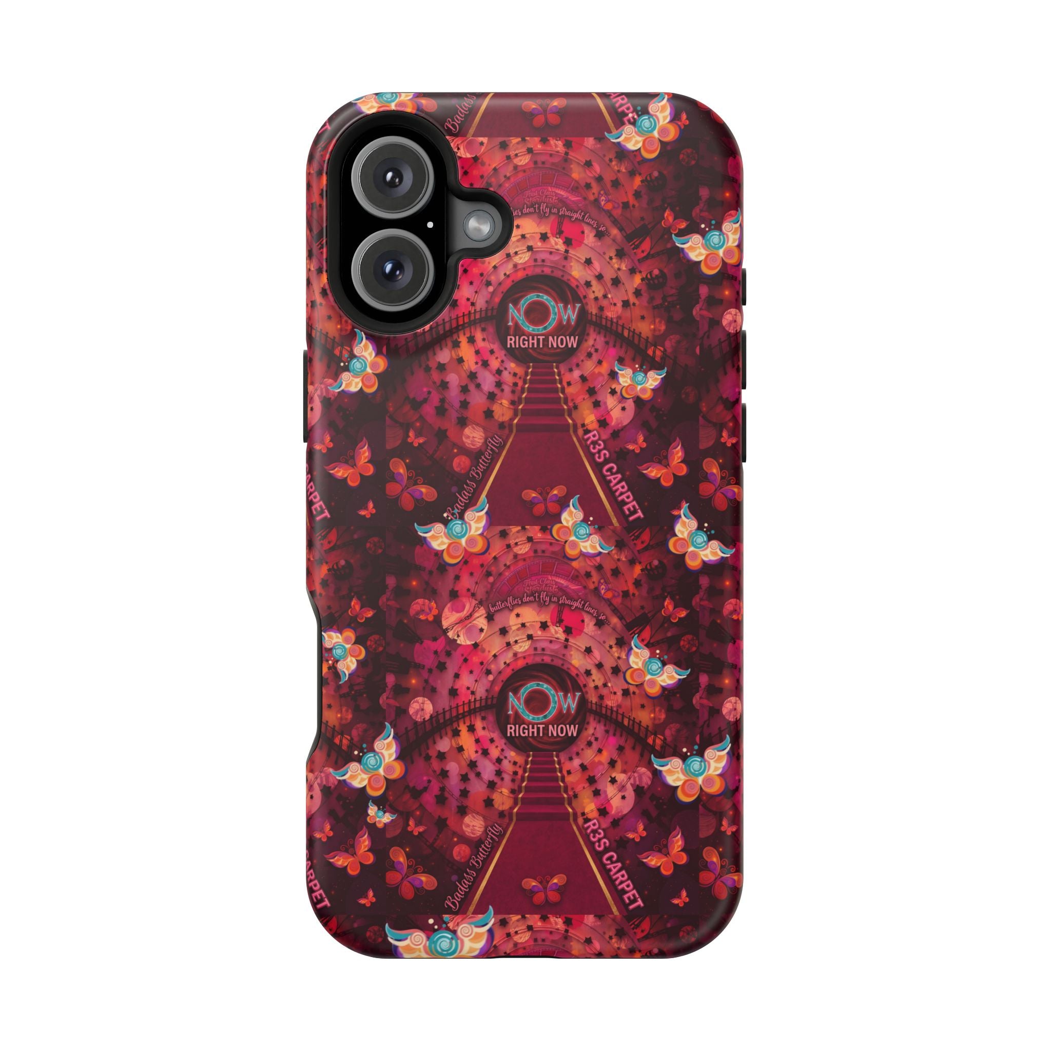 R3S-Carpet Worthy Magnetic Impact-Resistant Phone Case – Butterfly Kaleidoscope Now First-Class Stardust Collection