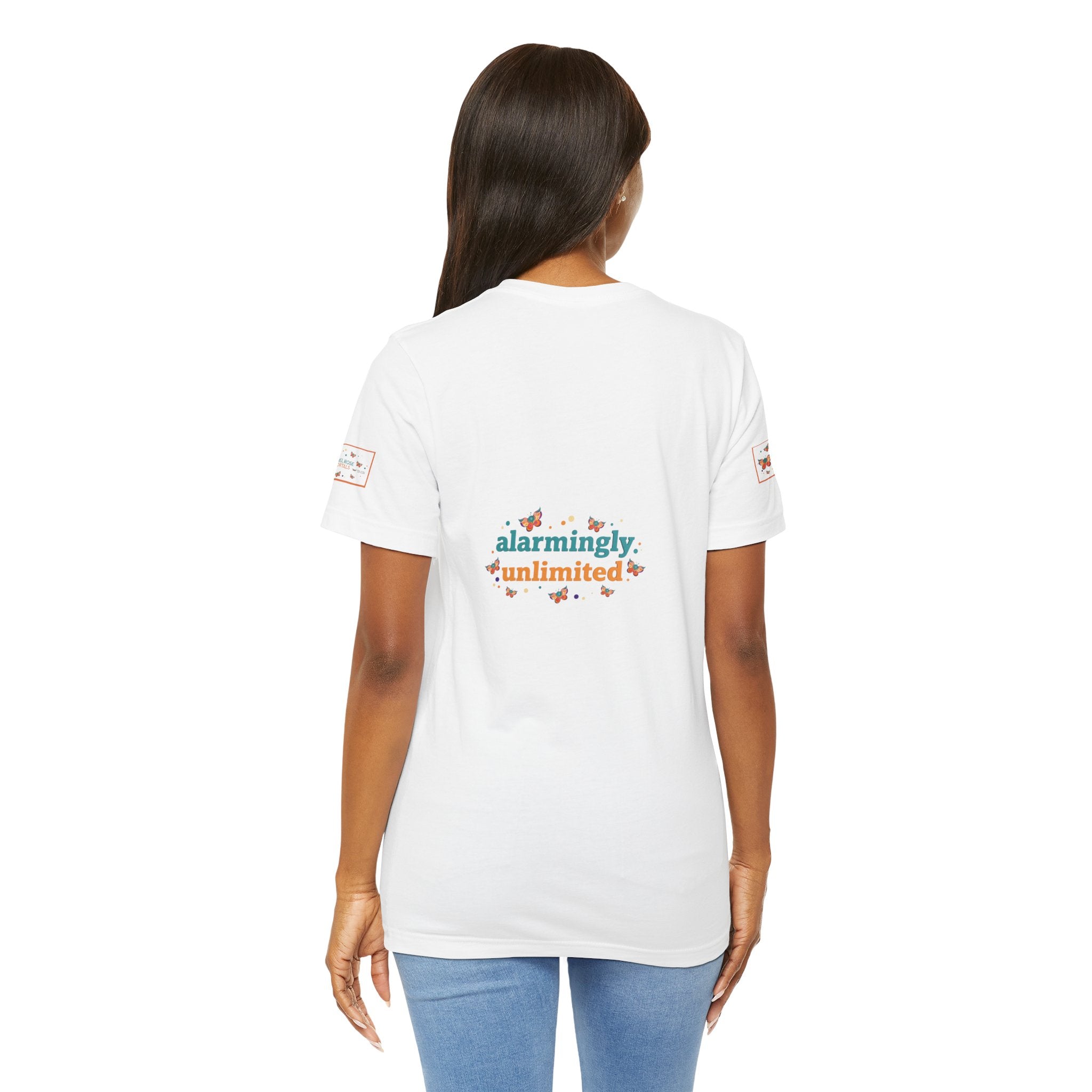 Allarmante T-Shirt Unlimited Tee Flip Variant — Maglietta Grafica Stravagante Farfalla e Bruco