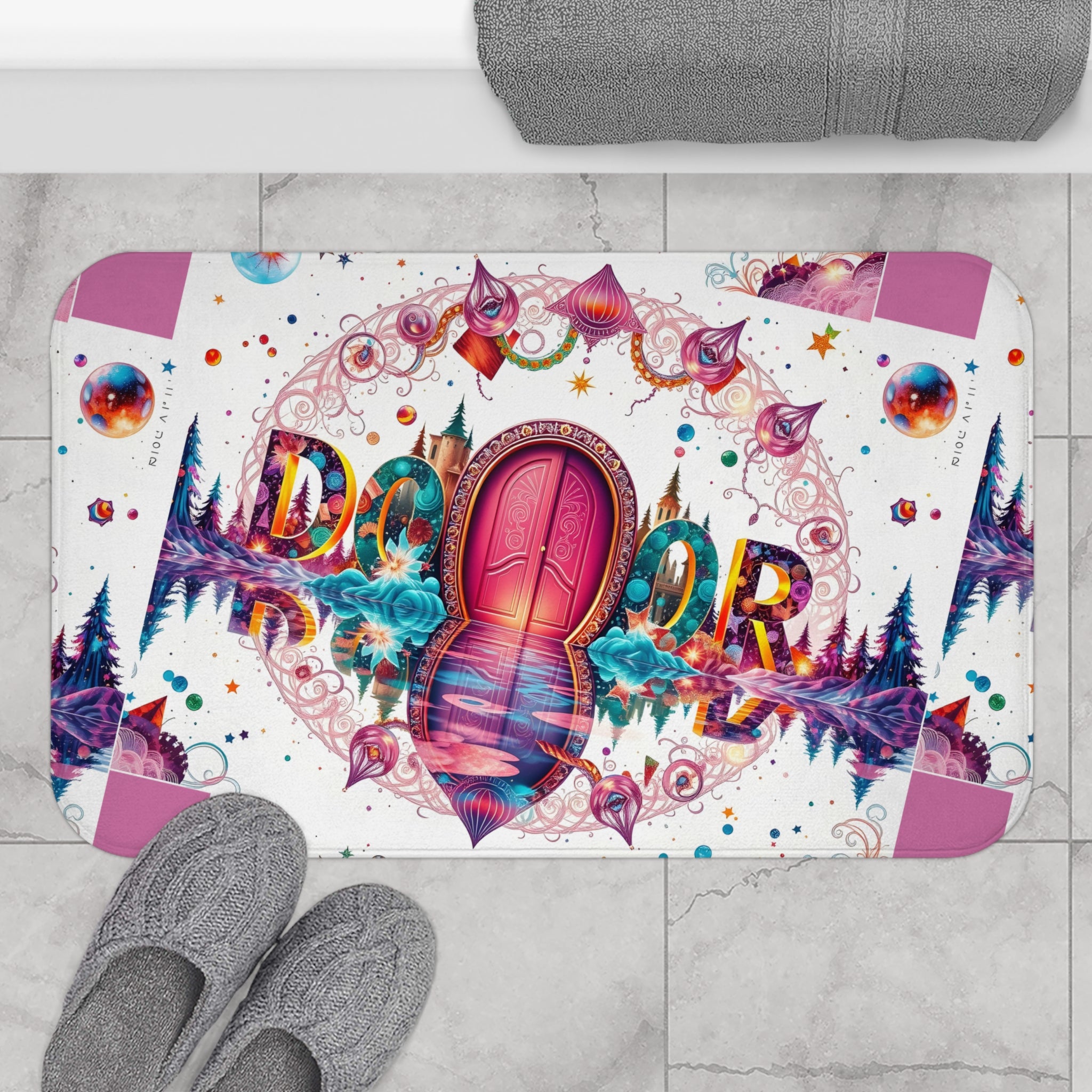 Pink Memory-Foam Magical Portal Rug™ (Pink Door Version)