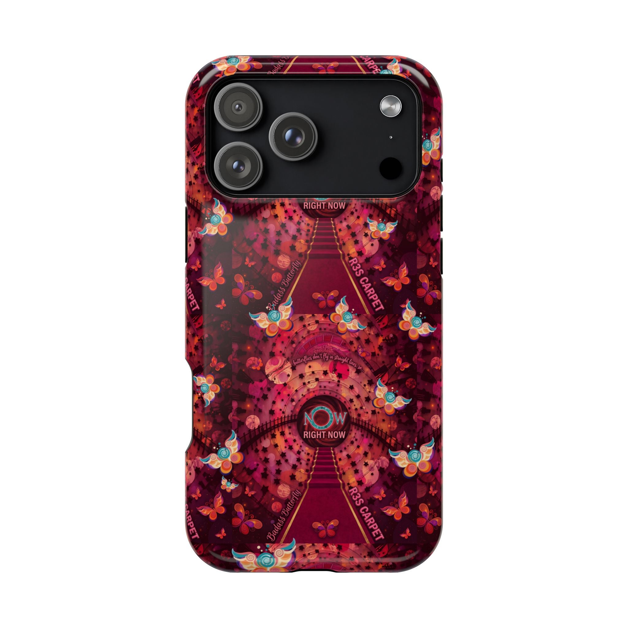R3S-Carpet Worthy Magnetic Impact-Resistant Phone Case – Butterfly Kaleidoscope Now First-Class Stardust Collection