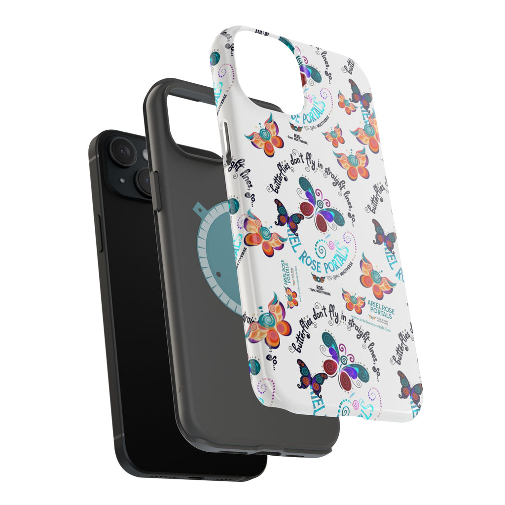 Butterfly Pattern Magnetic Phone Case — "How Butterflies Fly" Ariel Rose Portals Design