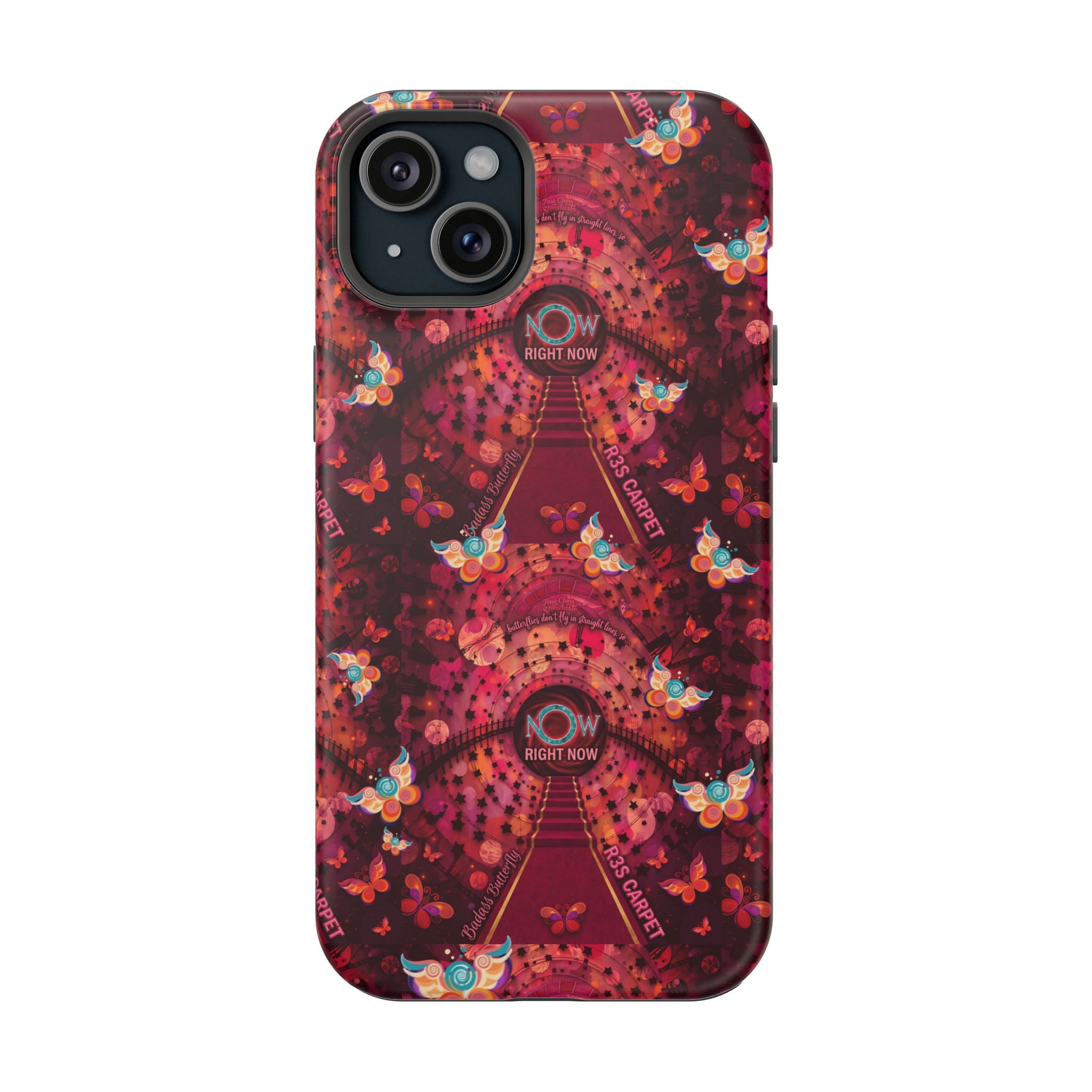 R3S-Carpet Worthy Magnetic Impact-Resistant Phone Case – Butterfly Kaleidoscope Now First-Class Stardust Collection