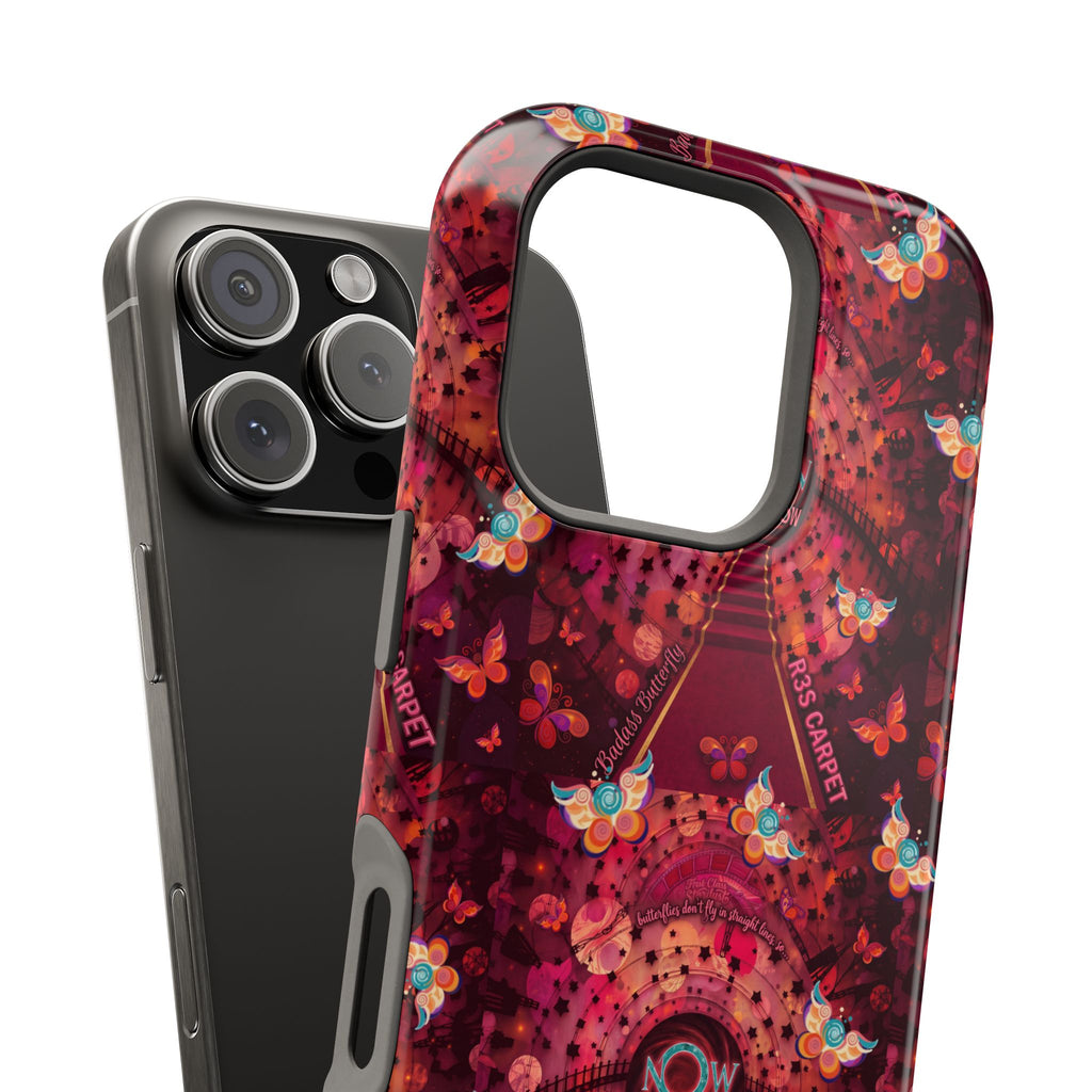 R3S-Carpet Worthy Magnetic Impact-Resistant Phone Case – Butterfly Kaleidoscope Now First-Class Stardust Collection