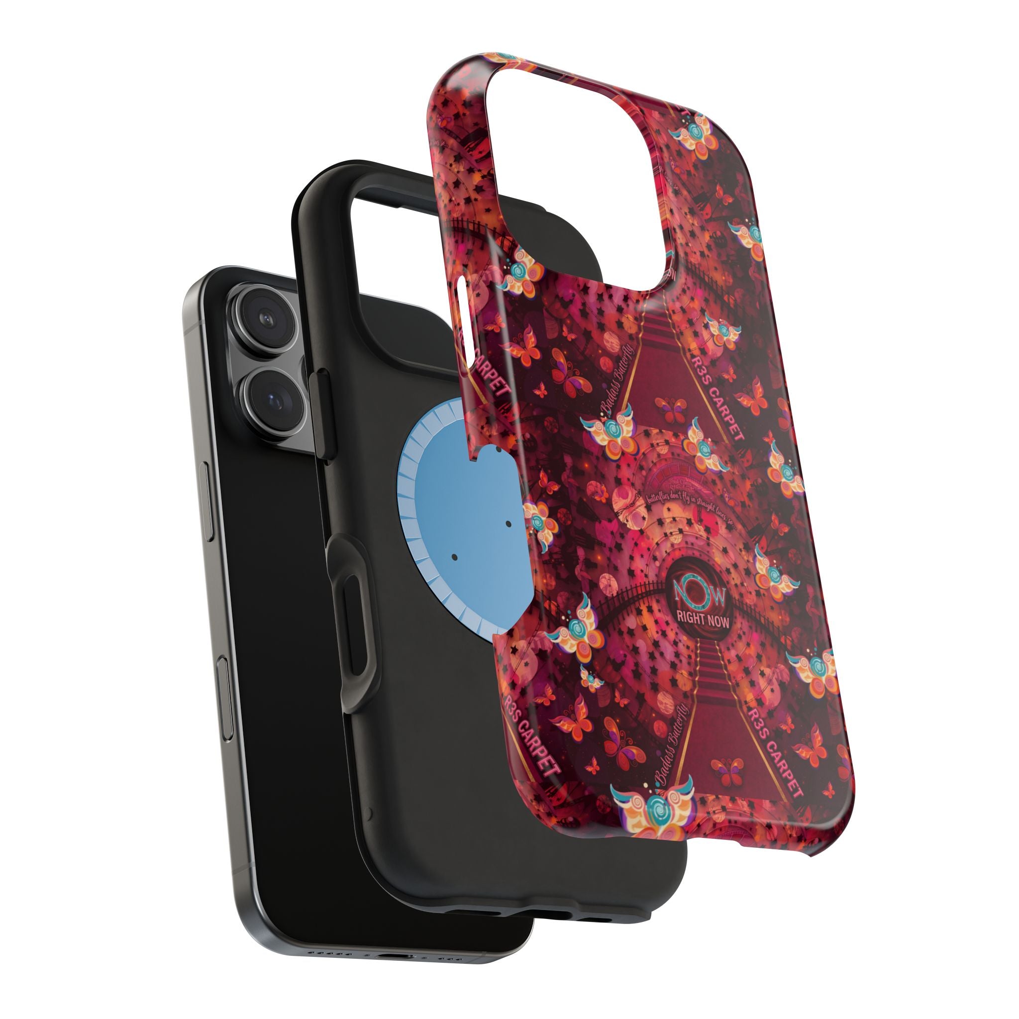 R3S-Carpet Worthy Magnetic Impact-Resistant Phone Case – Butterfly Kaleidoscope Now First-Class Stardust Collection