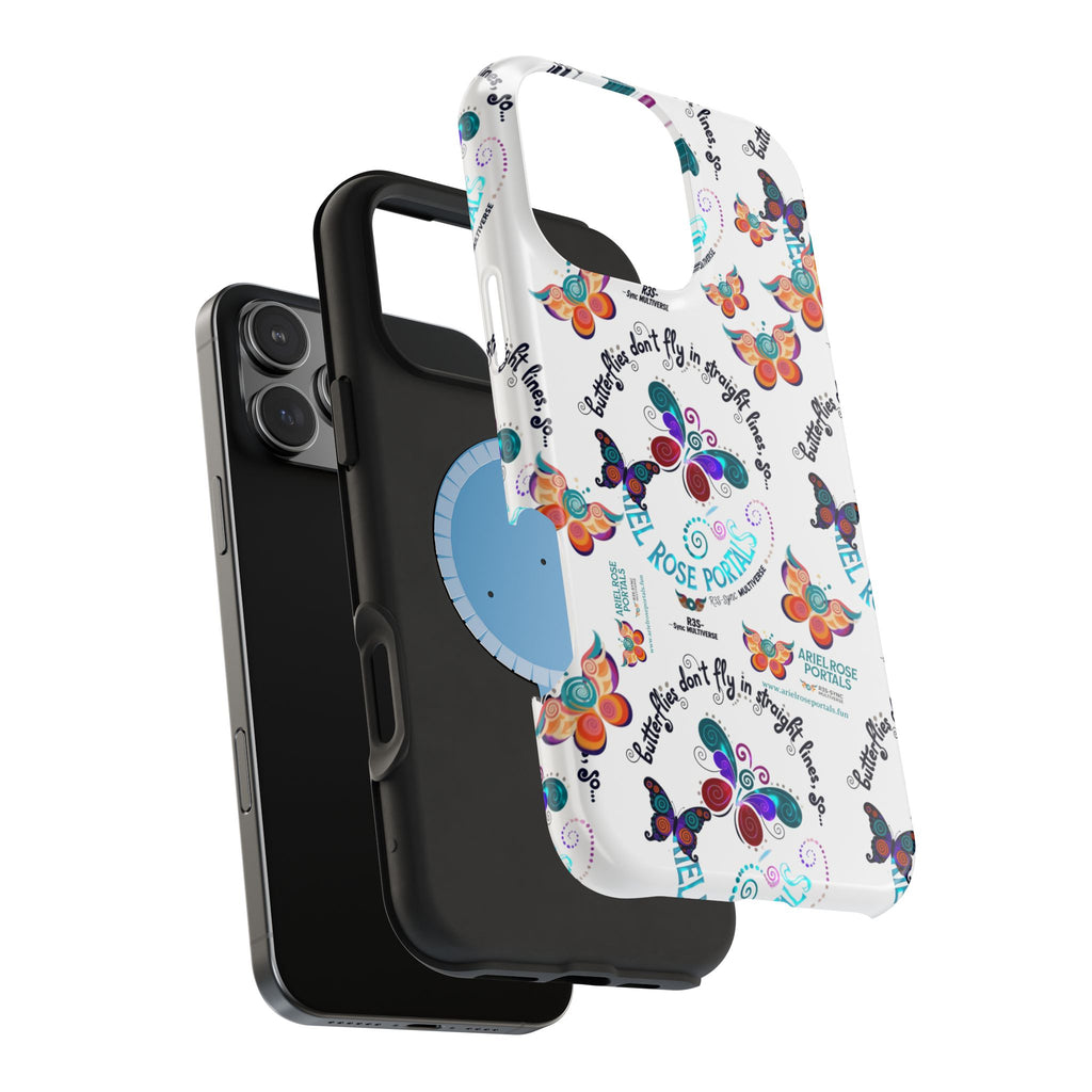 Butterfly Pattern Magnetic Phone Case — "How Butterflies Fly" Ariel Rose Portals Design