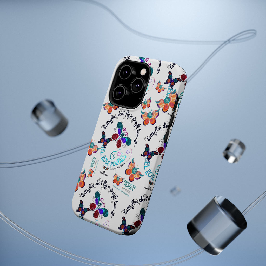 Butterfly Pattern Magnetic Phone Case — "How Butterflies Fly" Ariel Rose Portals Design