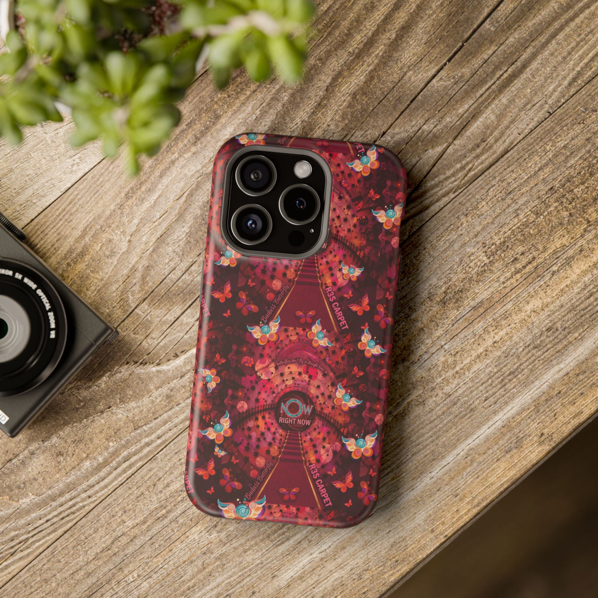 R3S-Carpet Worthy Magnetic Impact-Resistant Phone Case – Butterfly Kaleidoscope Now First-Class Stardust Collection