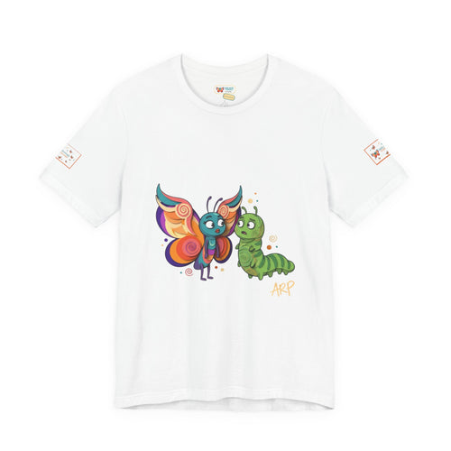 Alarmingly Unlimited Tee Flip Variant — Whimsical Butterfly & Caterpillar Graphic T-Shirt