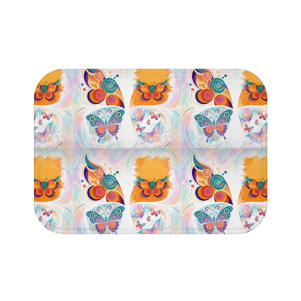 Butterfly Pattern Bath Mat — Colorful First Class Stardust Collection Magical Portal Rug™️