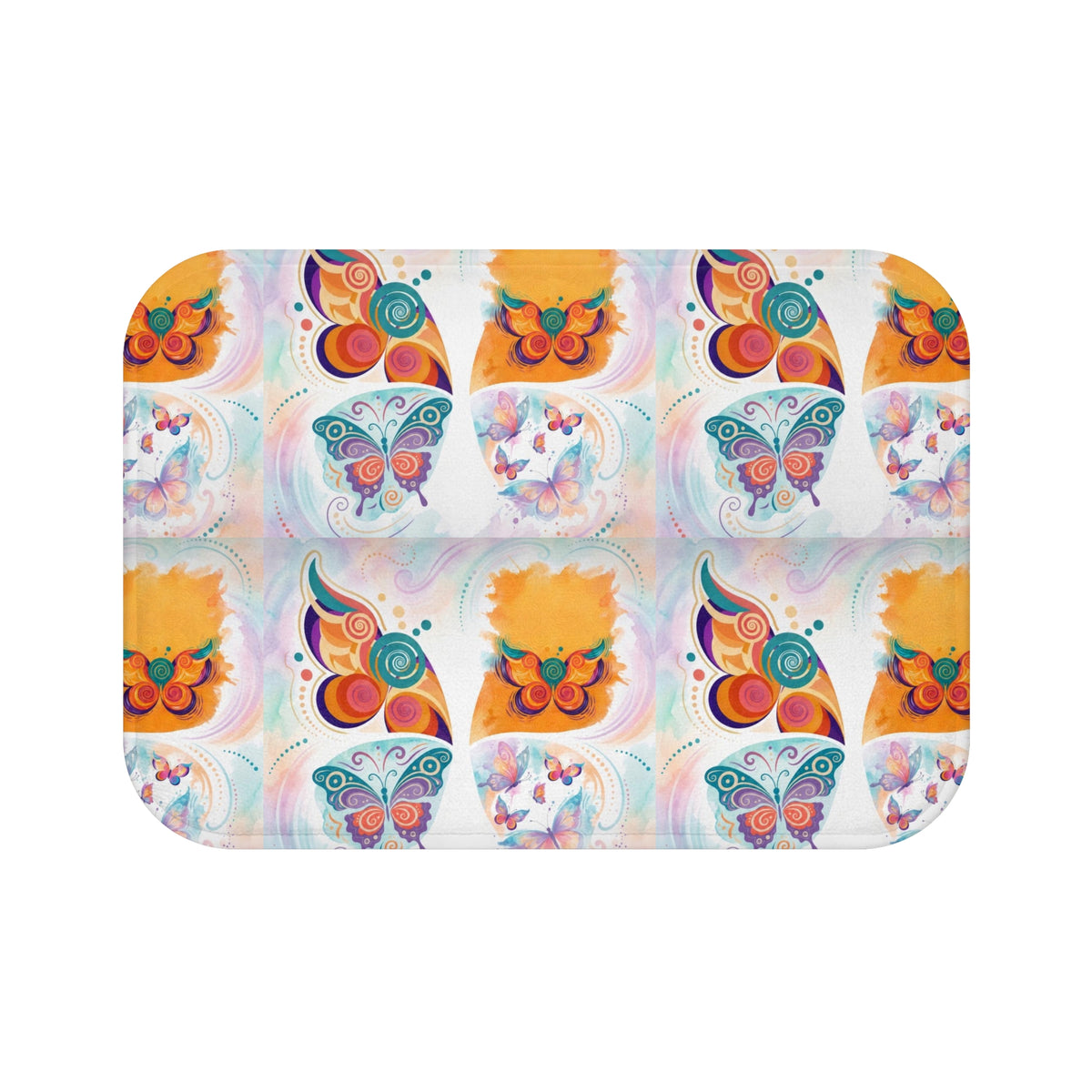 Butterfly Pattern Bath Mat — Colorful First Class Stardust Collection Magical Portal Rug™️