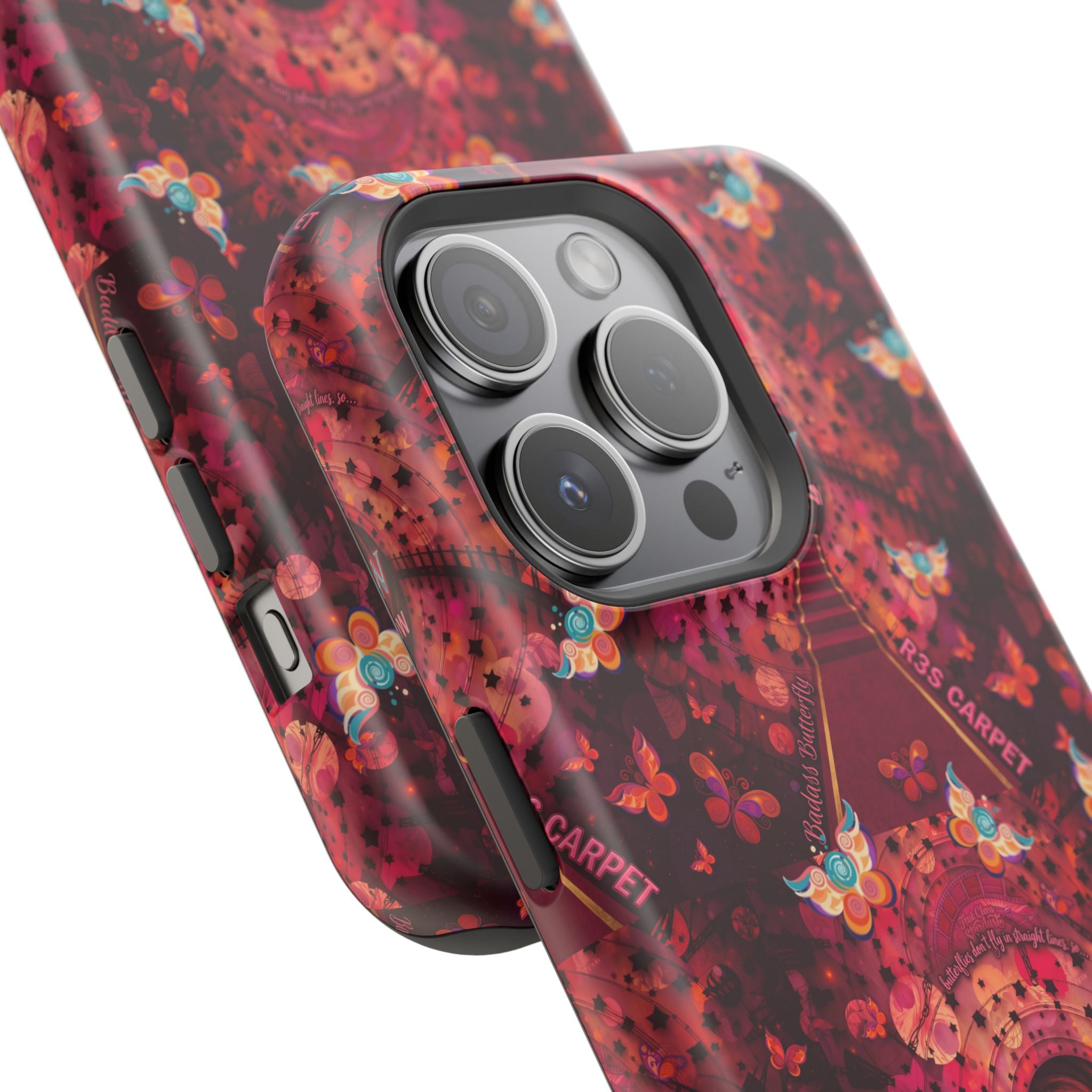 R3S-Carpet Worthy Magnetic Impact-Resistant Phone Case – Butterfly Kaleidoscope Now First-Class Stardust Collection