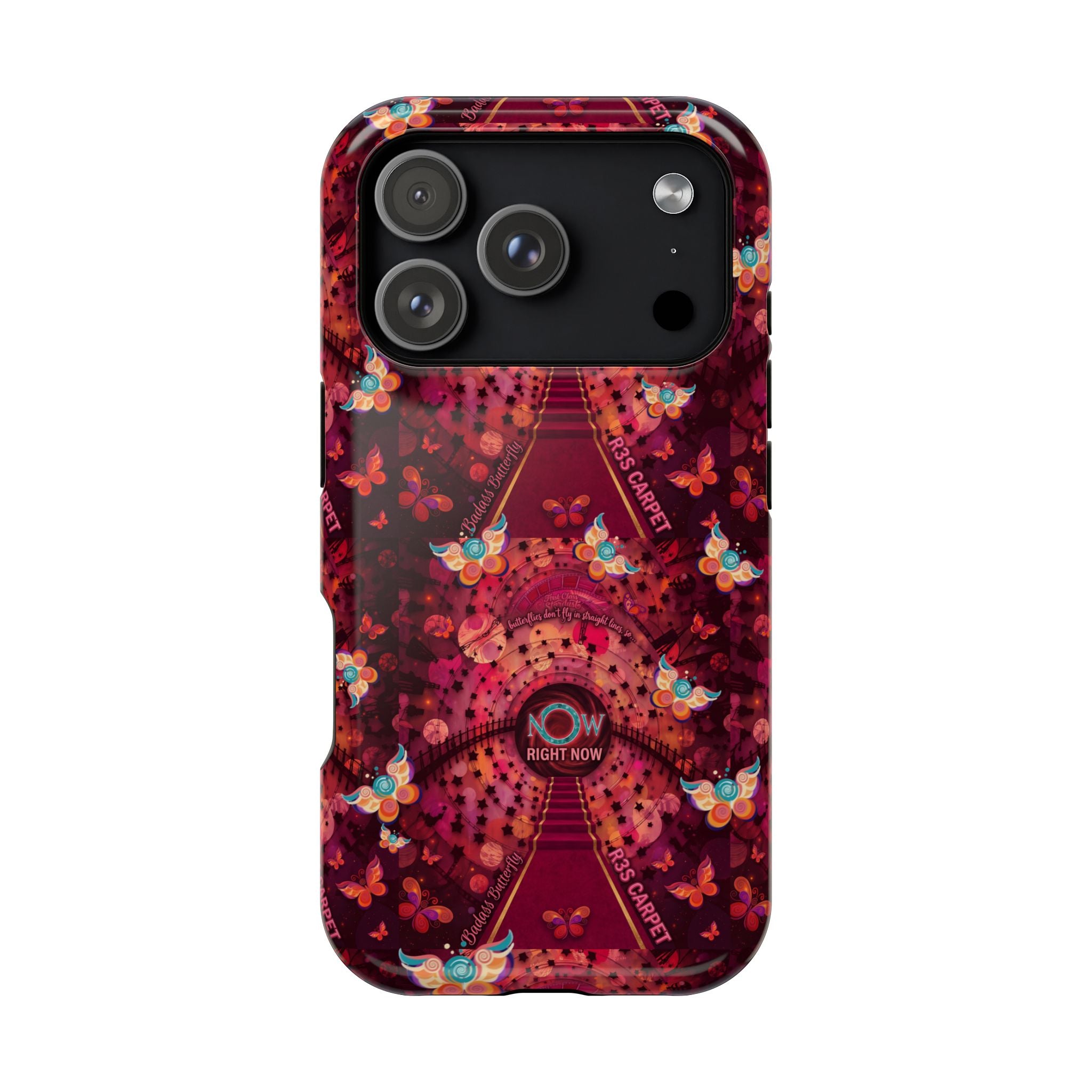 R3S-Carpet Worthy Magnetic Impact-Resistant Phone Case – Butterfly Kaleidoscope Now First-Class Stardust Collection