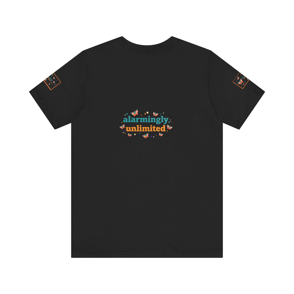 Allarmante T-Shirt Unlimited Tee Flip Variant — Maglietta Grafica Stravagante Farfalla e Bruco