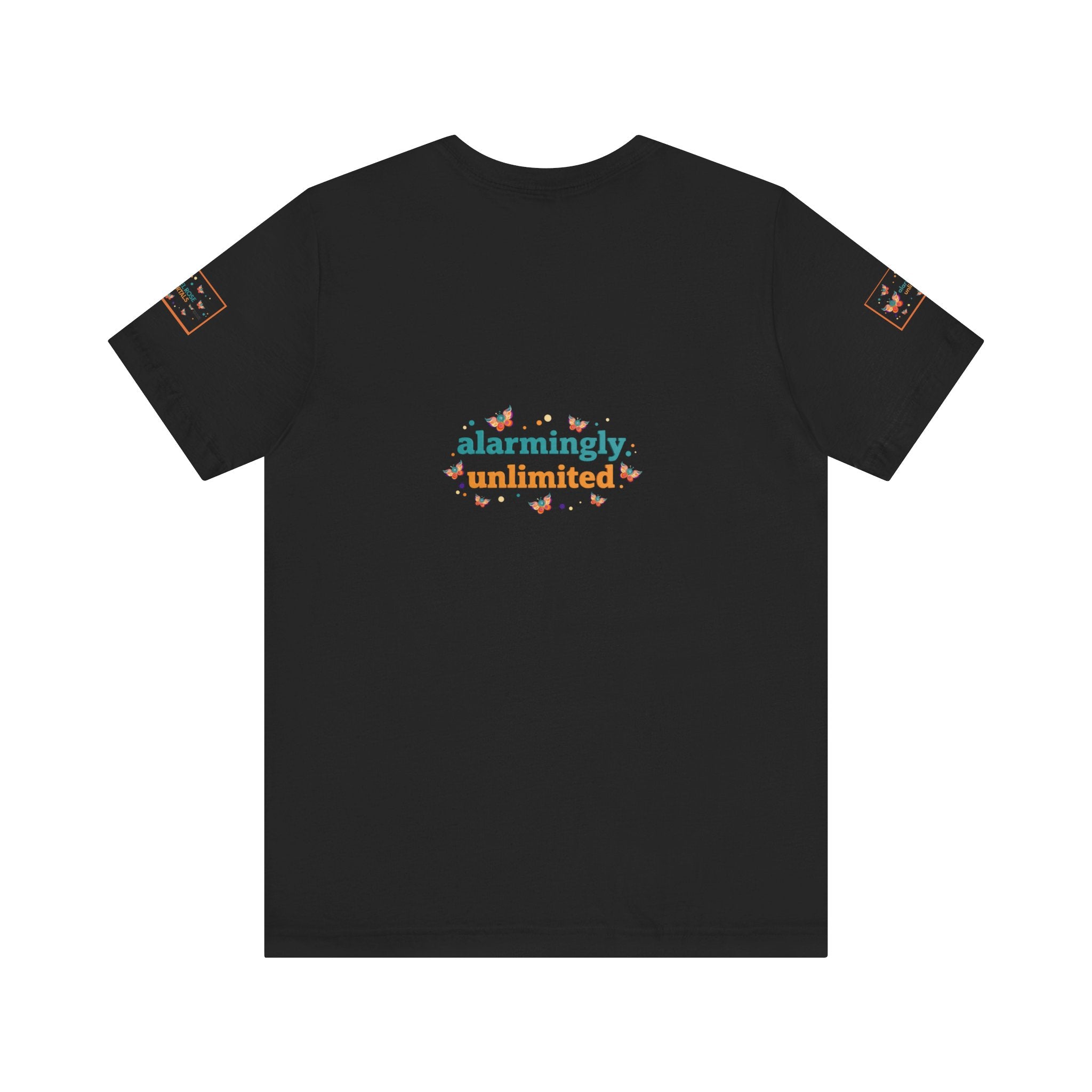 Allarmante T-Shirt Unlimited Tee Flip Variant — Maglietta Grafica Stravagante Farfalla e Bruco