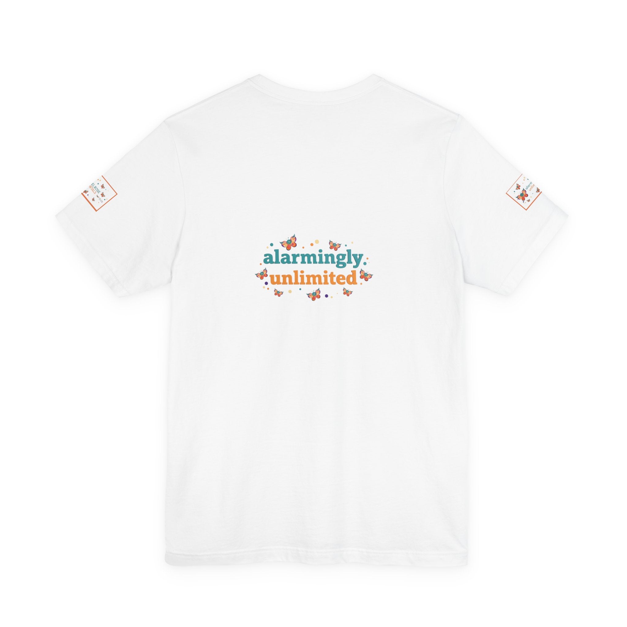 Allarmante T-Shirt Unlimited Tee Flip Variant — Maglietta Grafica Stravagante Farfalla e Bruco