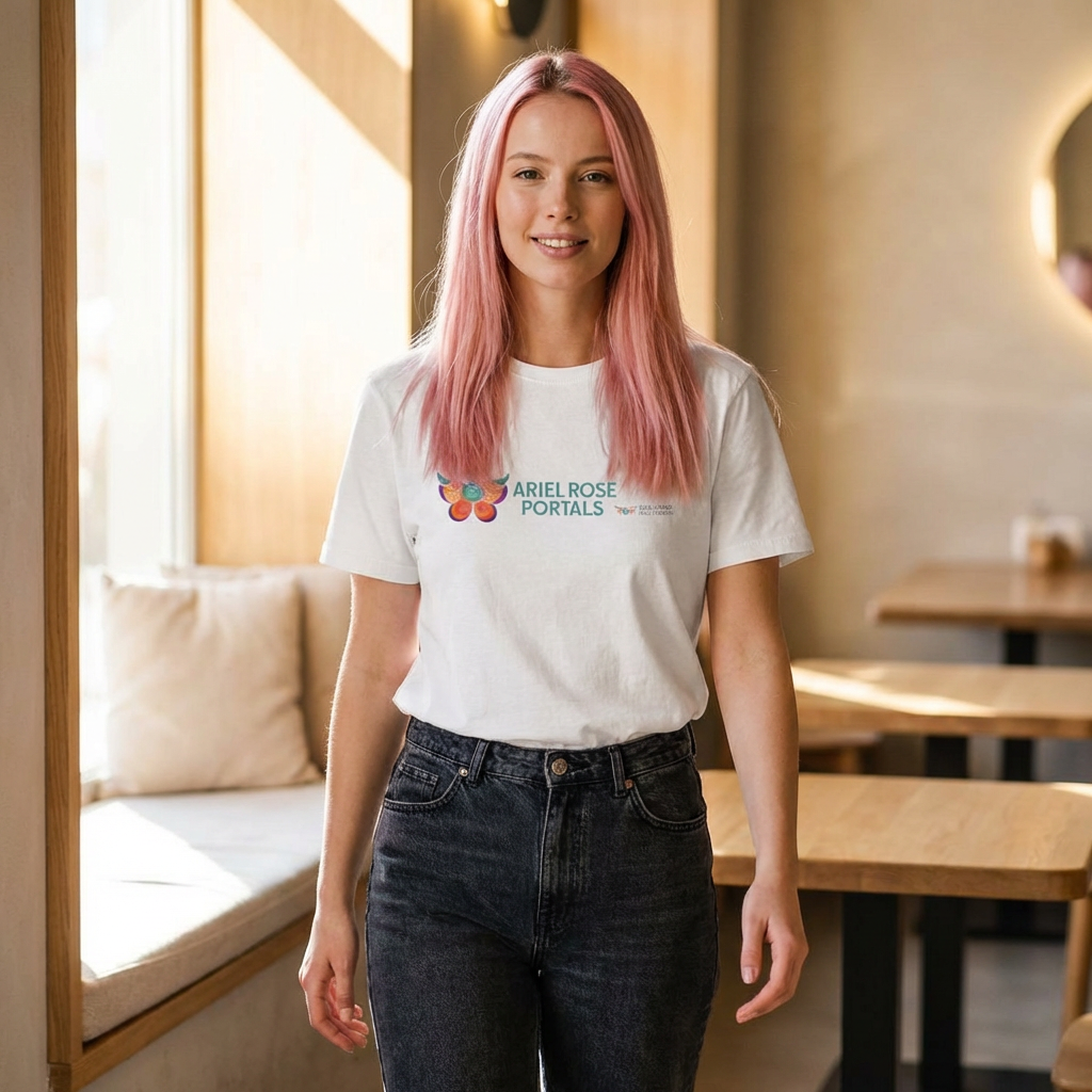 Ariel Rose Portals Maglietta con logo a farfalla | URL sito web retro