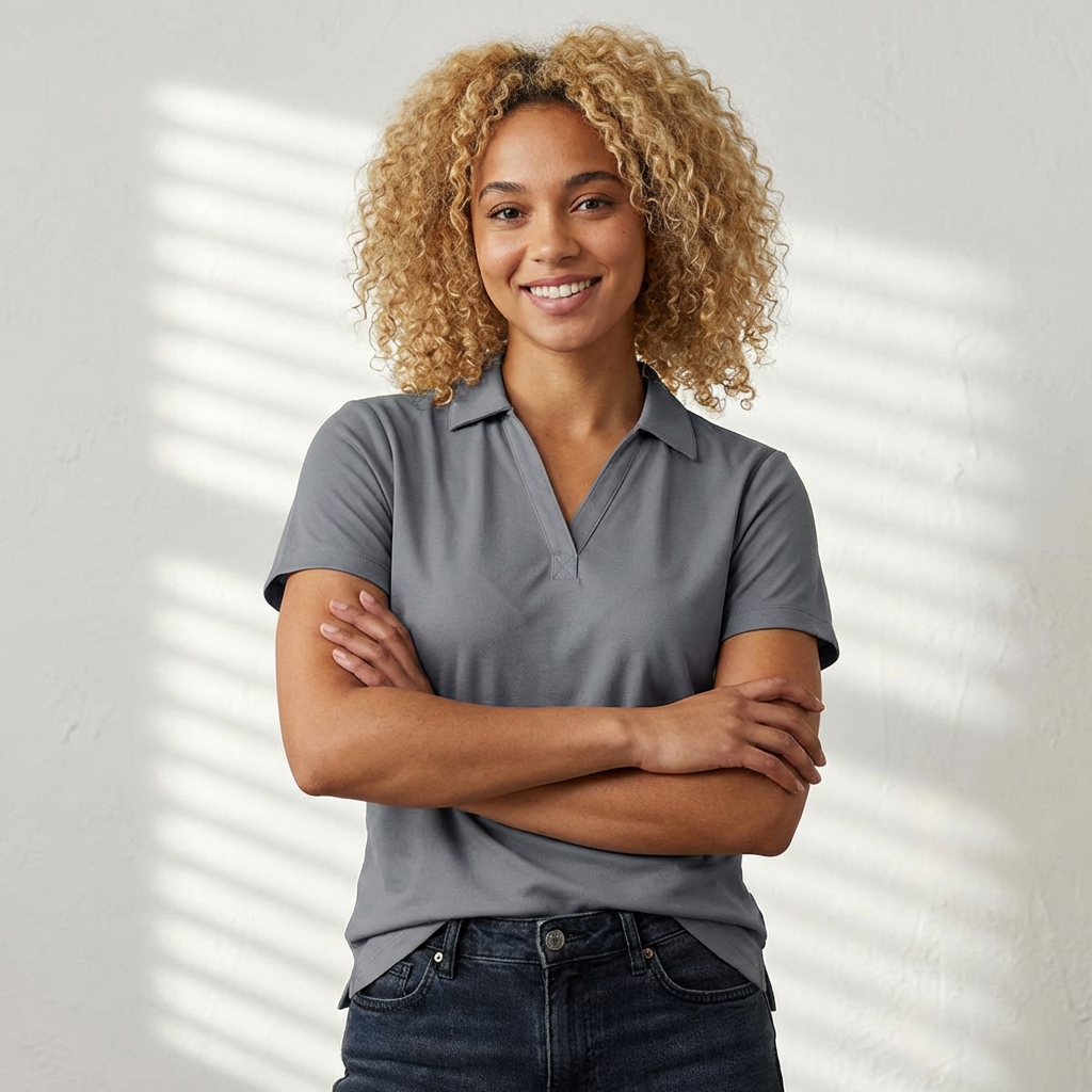 Polo Ariel Rose Portals da donna — Maglia ad alte prestazioni con logo a farfalla