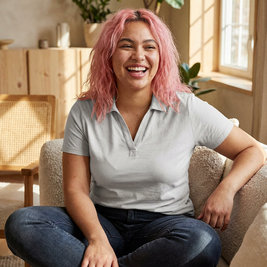 Polo Ariel Rose Portals da donna — Maglia ad alte prestazioni con logo a farfalla