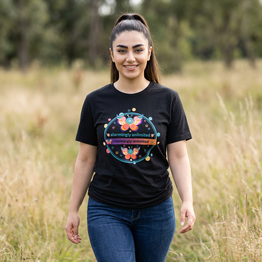 T-shirt vintage in misto cotone con logo cartoon Ariel Rose Portals – Stupefacentemente illimitata e super morbida