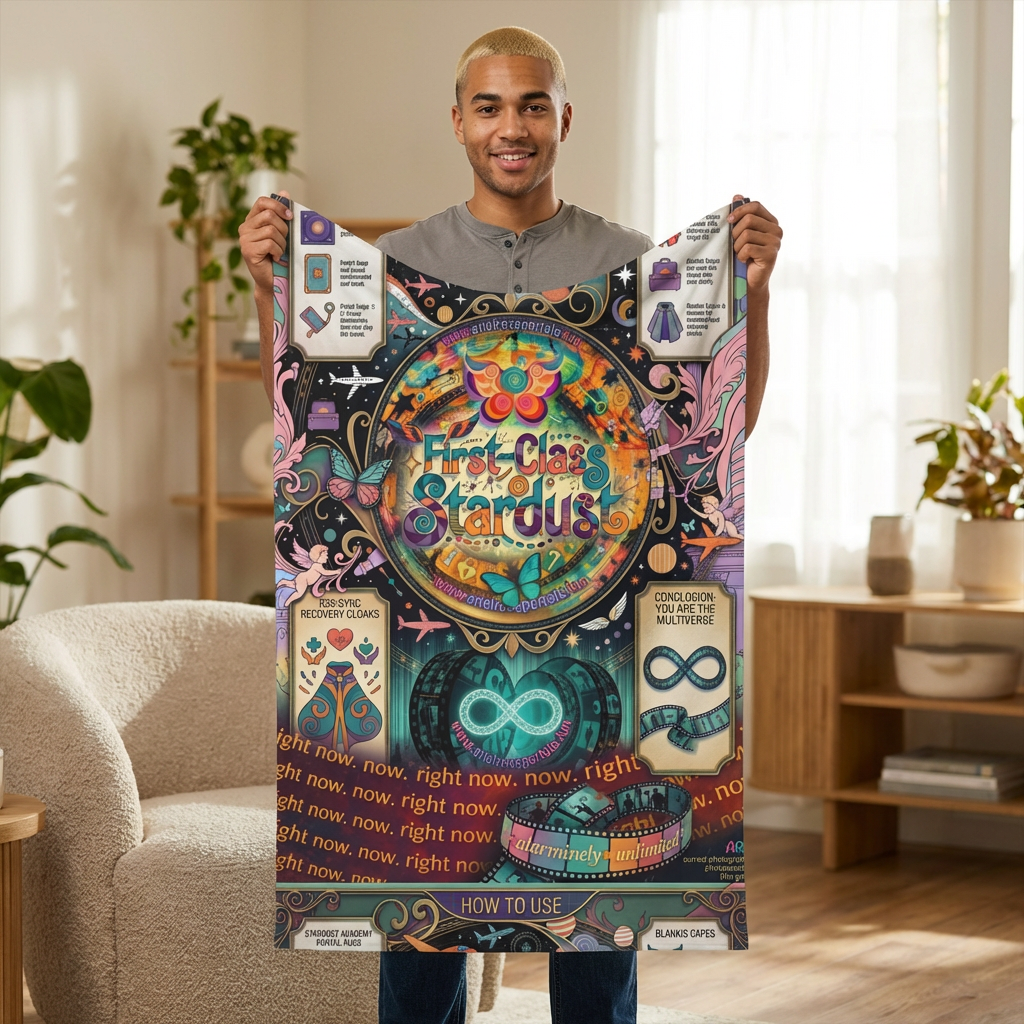R3s-Recovery Cloak Right Now Beach Towel — Ultra-Vibrant Colorful 'First Class Stardust' Variant