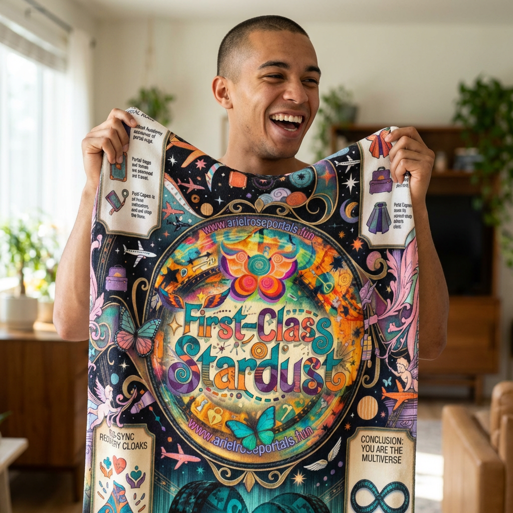 R3s-Recovery Cloak Right Now Beach Towel — Ultra-Vibrant Colorful 'First Class Stardust' Variant