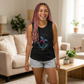 Butterfly Flight Path Flowy Tank - Women's Flowy Scoop Tank with "Feel Rose Poetry" Design