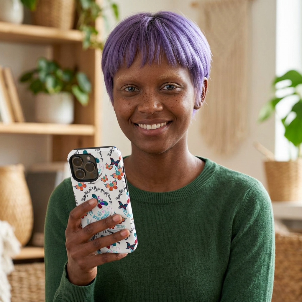 Butterfly Pattern Magnetic Phone Case — "How Butterflies Fly" Ariel Rose Portals Design
