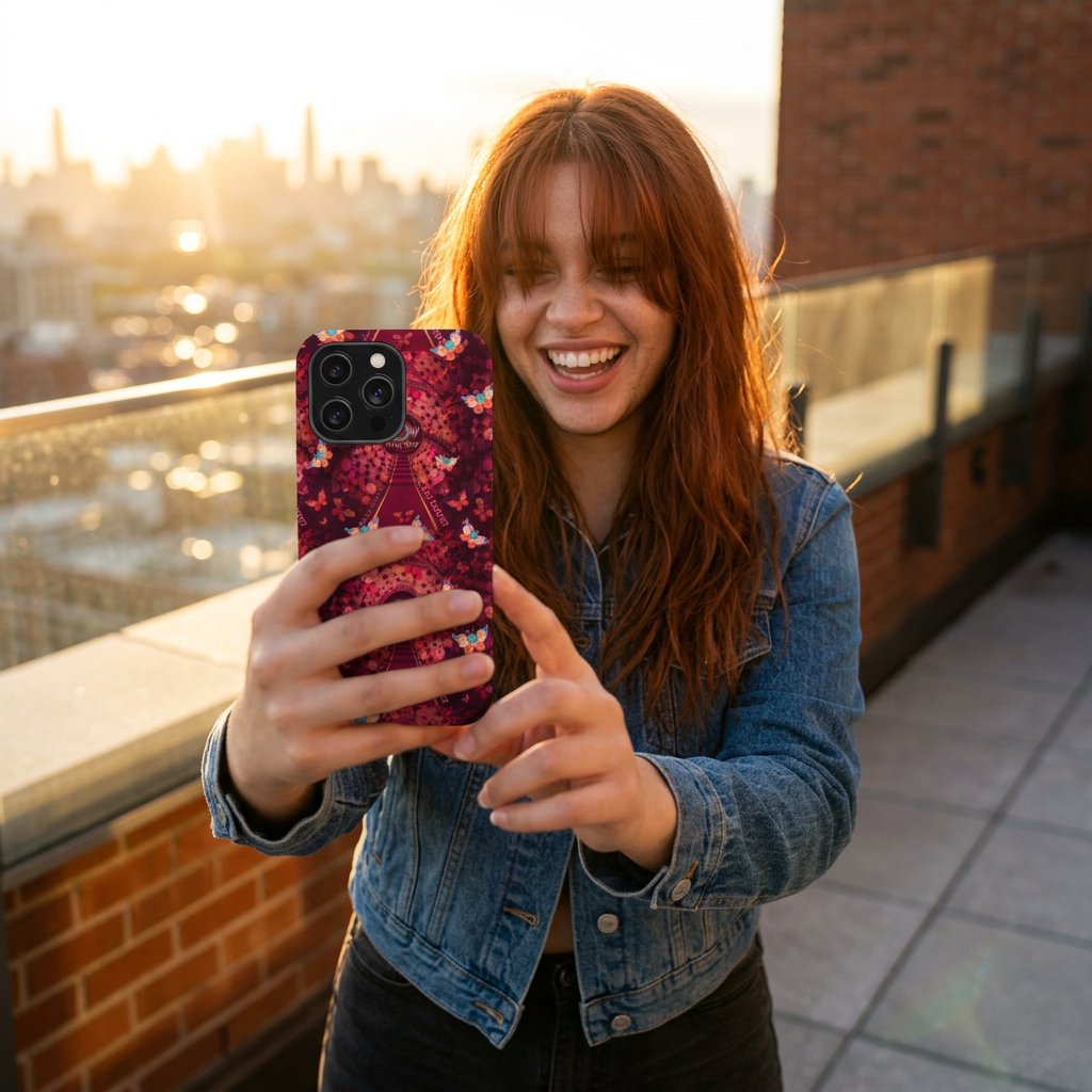 R3S-Carpet Worthy Magnetic Impact-Resistant Phone Case – Butterfly Kaleidoscope Now First-Class Stardust Collection
