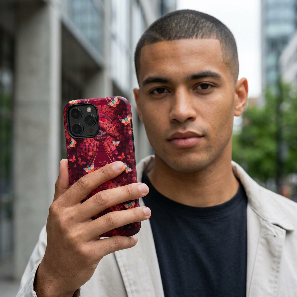 R3S-Carpet Worthy Magnetic Impact-Resistant Phone Case – Butterfly Kaleidoscope Now First-Class Stardust Collection