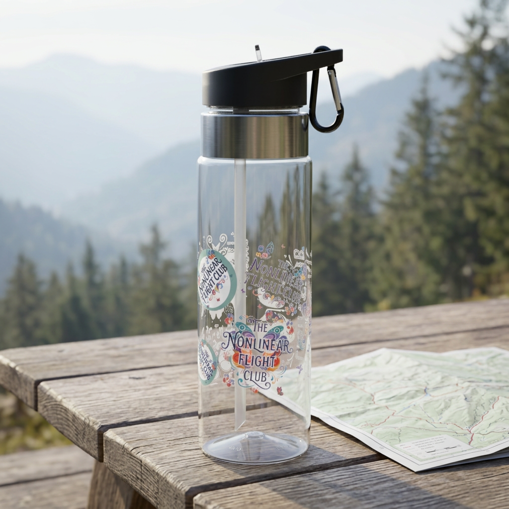 Flutter First Class Stardust Tritan Sport Bottle — "Welcome to the Nonlinear Flight Club" 20 oz